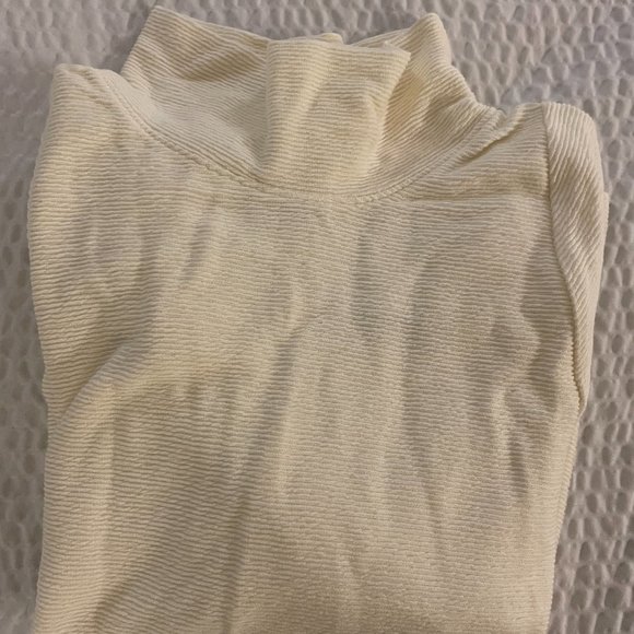 Madewell Texture & Thread Long-Sleeve Mockneck Top in Cream M NWT $59.50 K1826 - Picture 8 of 8